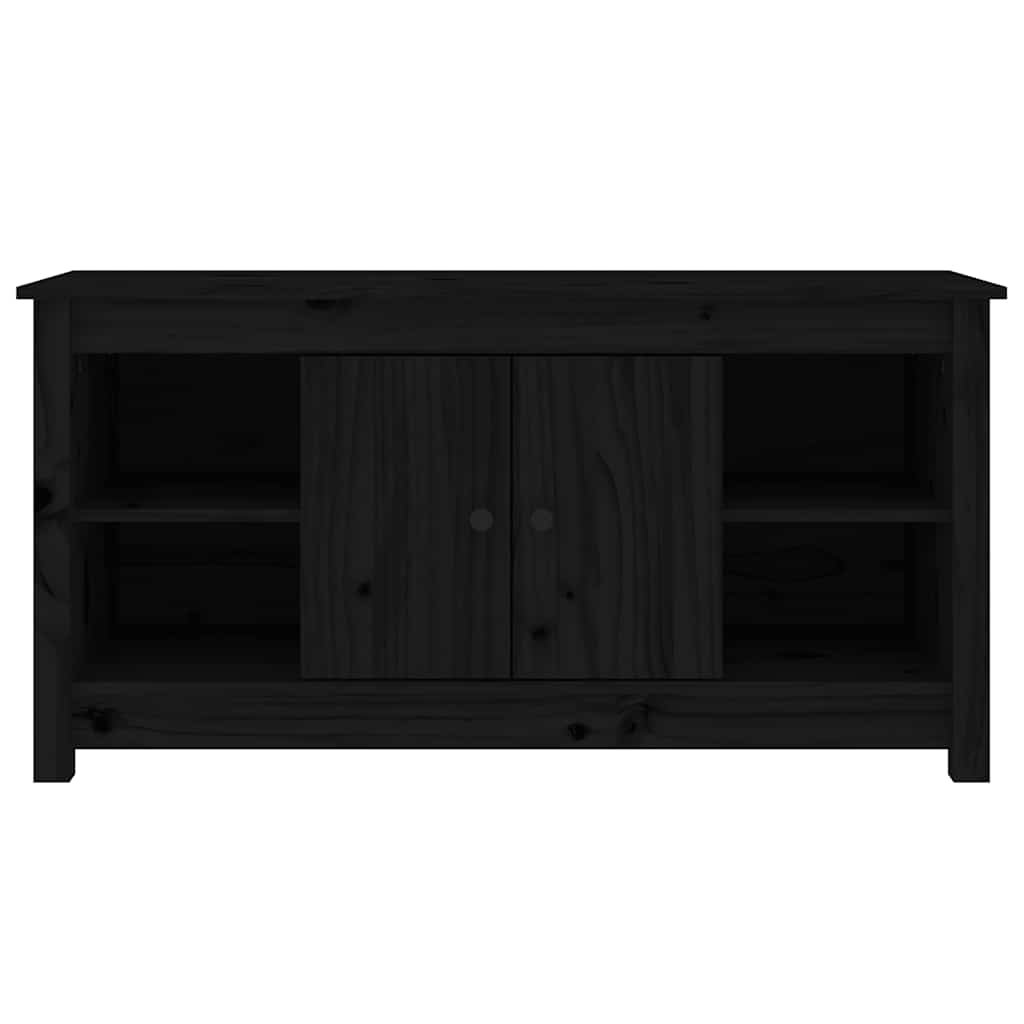tv-bord 103x36,5x52 cm massivt fyrretræ sort