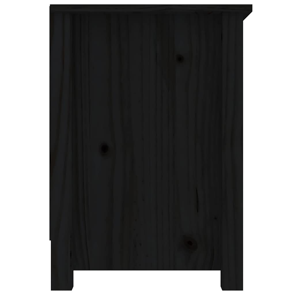 tv-bord 103x36,5x52 cm massivt fyrretræ sort