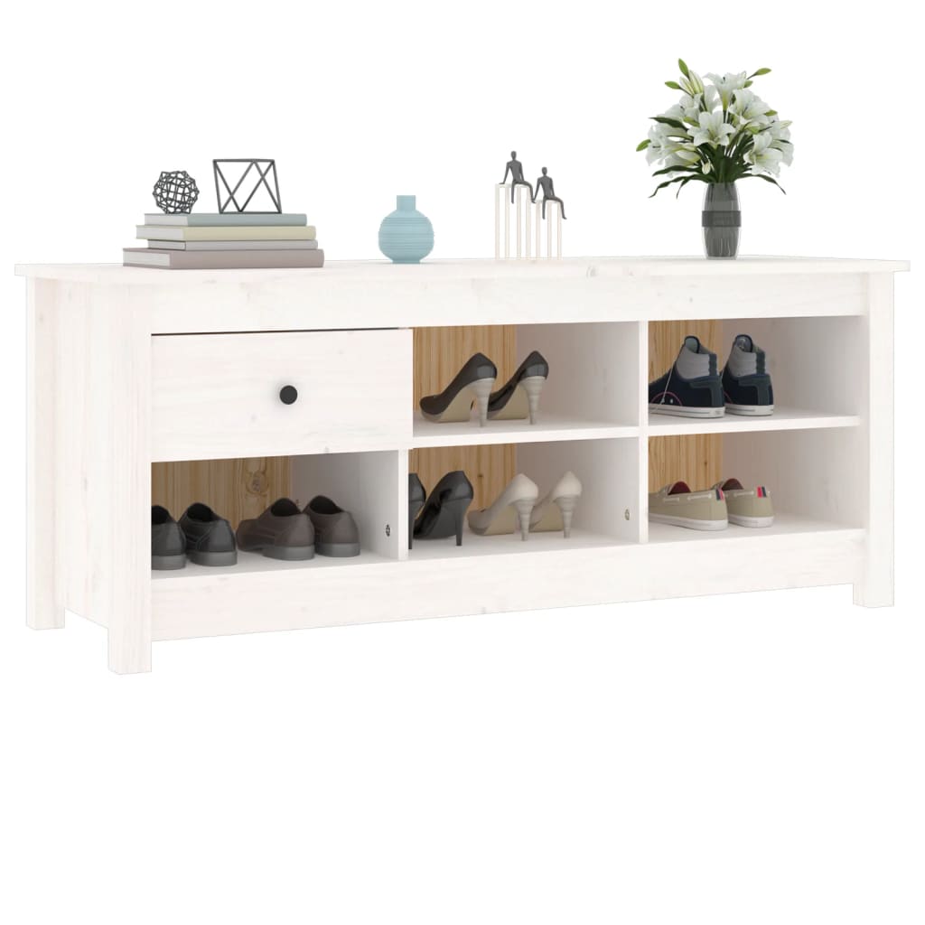 skoreol 110x38x45,5 cm massivt fyrretræ hvid