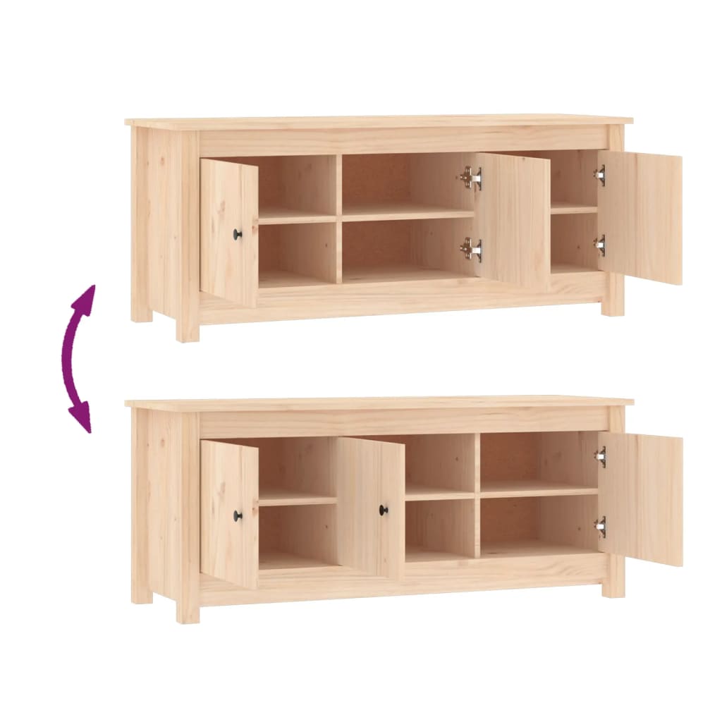 skoskab 110x38x45,5 cm massivt fyrretræ