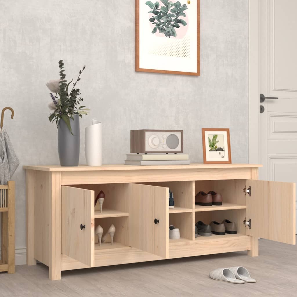 skoskab 110x38x45,5 cm massivt fyrretræ