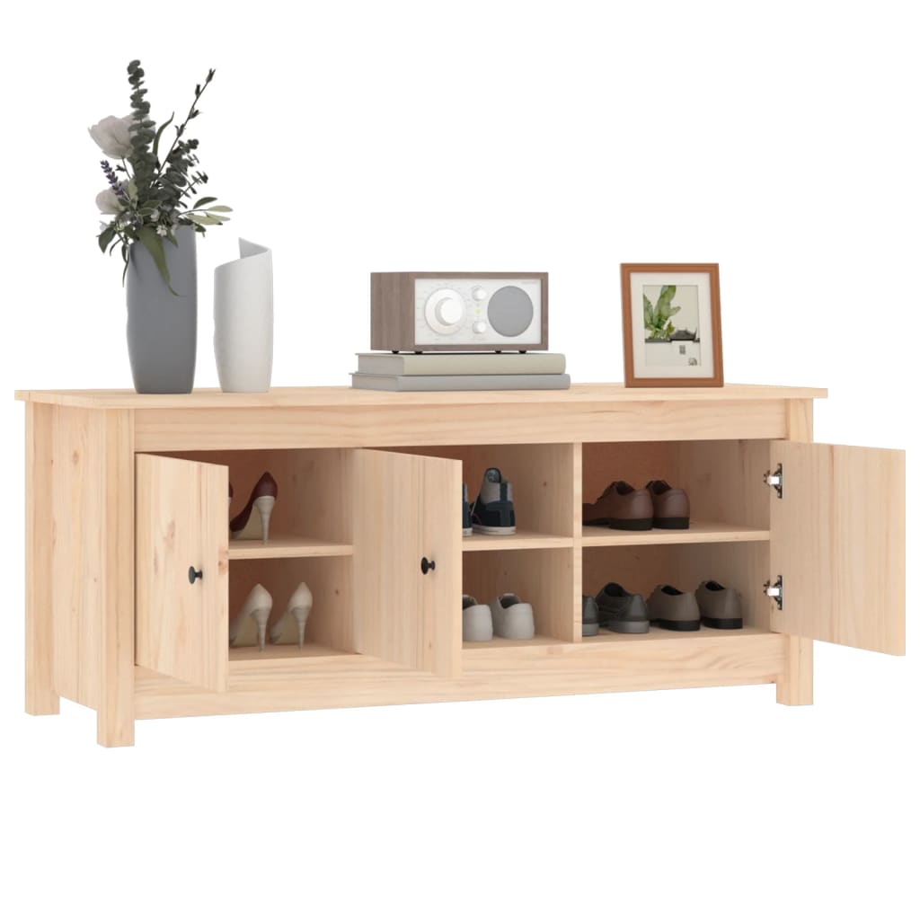 skoskab 110x38x45,5 cm massivt fyrretræ