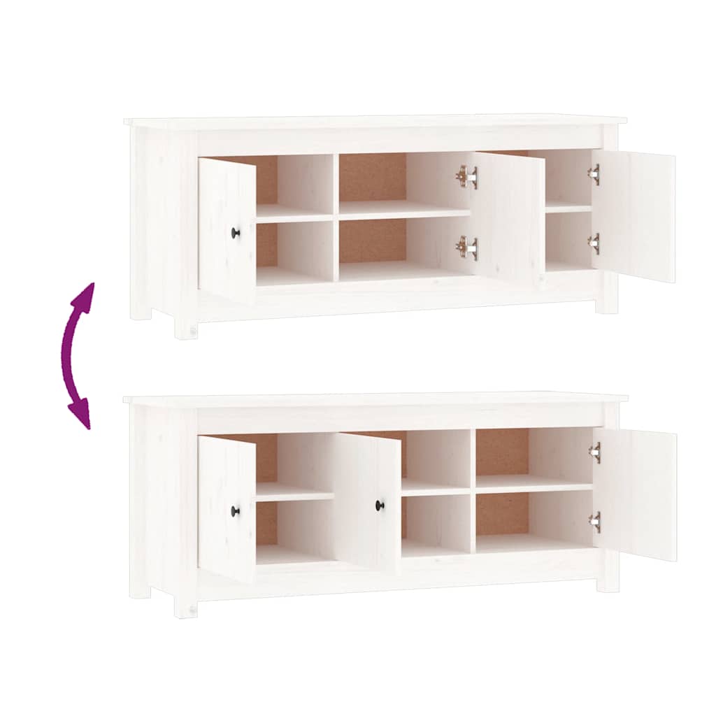 skoreol 110x38x45,5 cm massivt fyrretræ hvid