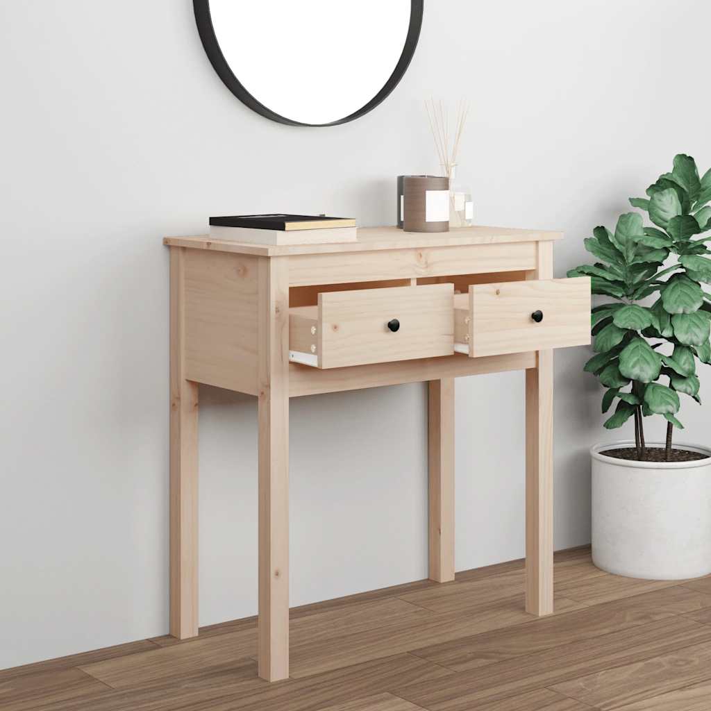 konsolbord 70x35x75 cm massivt fyrretræ