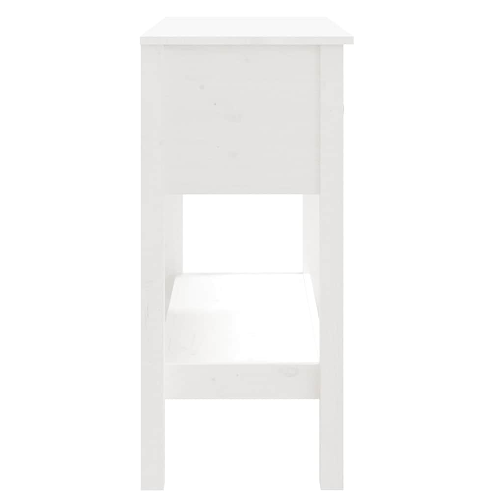 konsolbord 75x35x75 cm massivt fyrretræ hvid