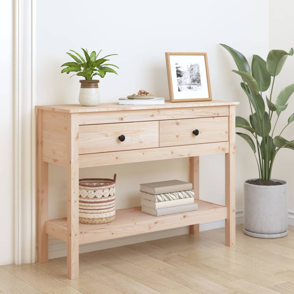 konsolbord 100x35x75 cm massivt fyrretræ