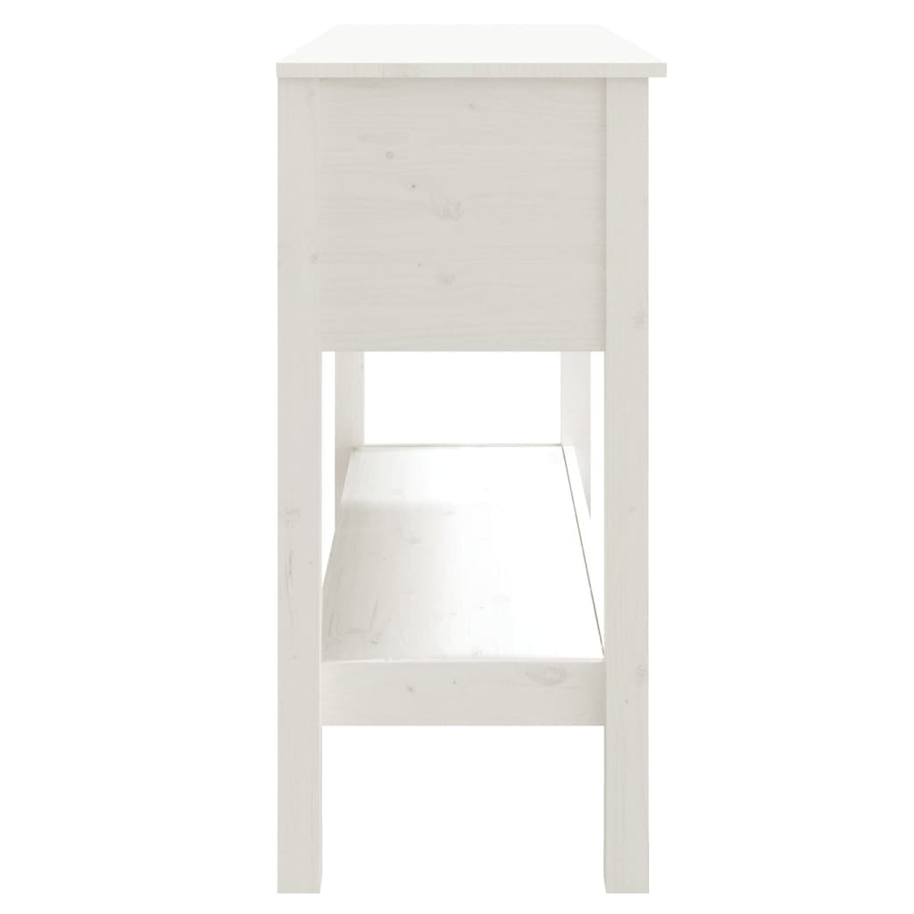 konsolbord 100x35x75 cm massivt fyrretræ hvid
