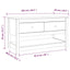 sofabord 102x49x55 cm massivt fyrretræ sort