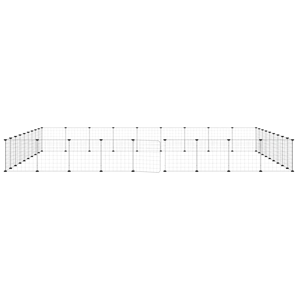 36-panels kæledyrsindhegning med låge 315x315x35 cm stål sort