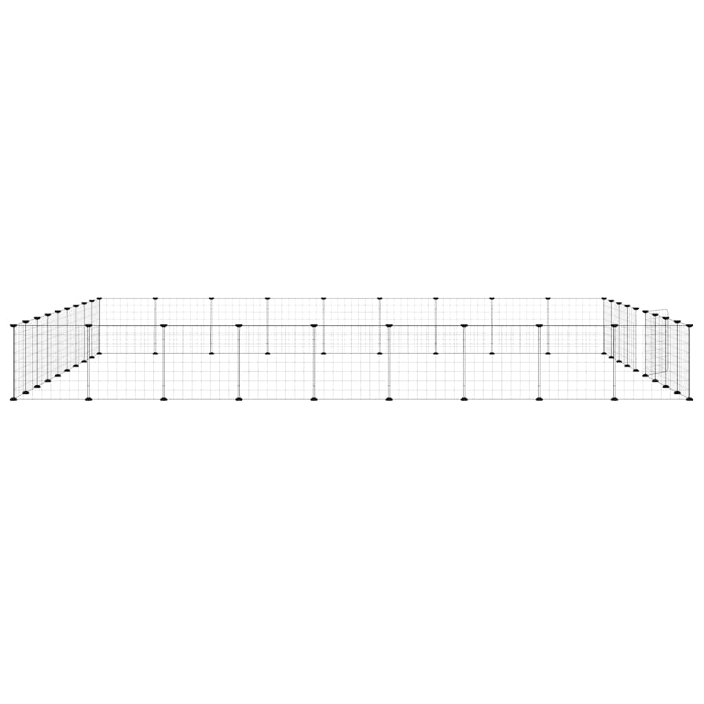 36-panels kæledyrsindhegning med låge 315x315x35 cm stål sort
