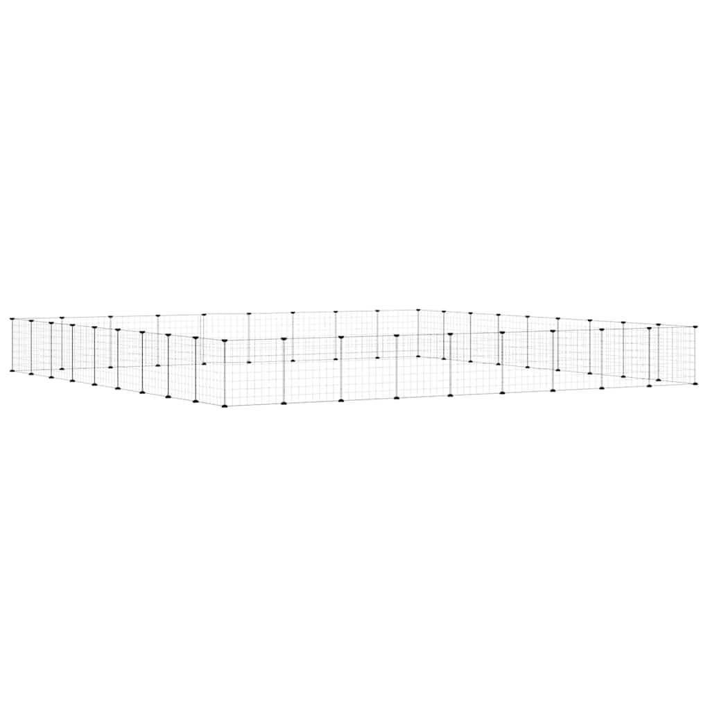 36-panels kæledyrsindhegning med låge 315x315x35 cm stål sort