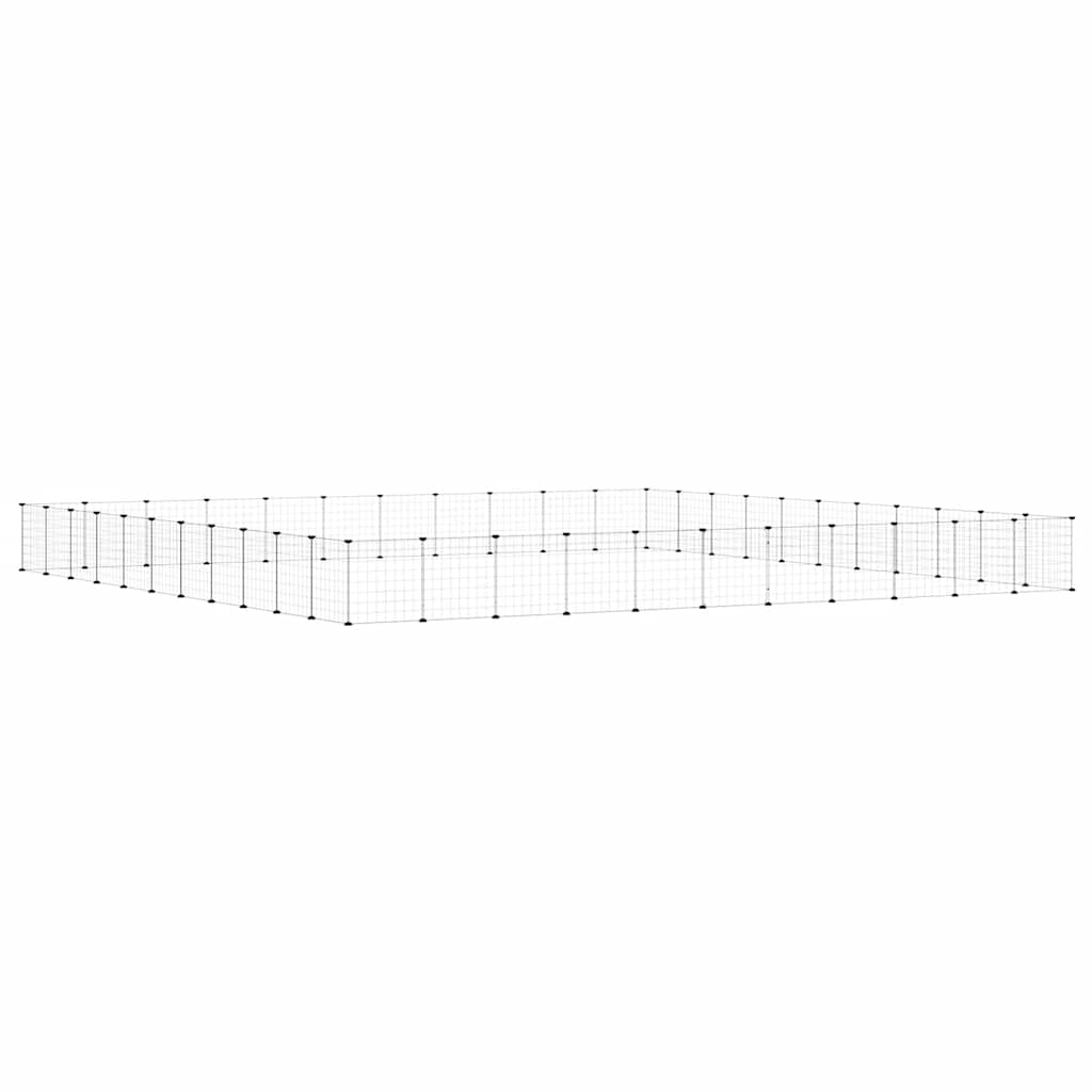 44-panels kæledyrsindhegning med låge 385x385x35 cm stål sort