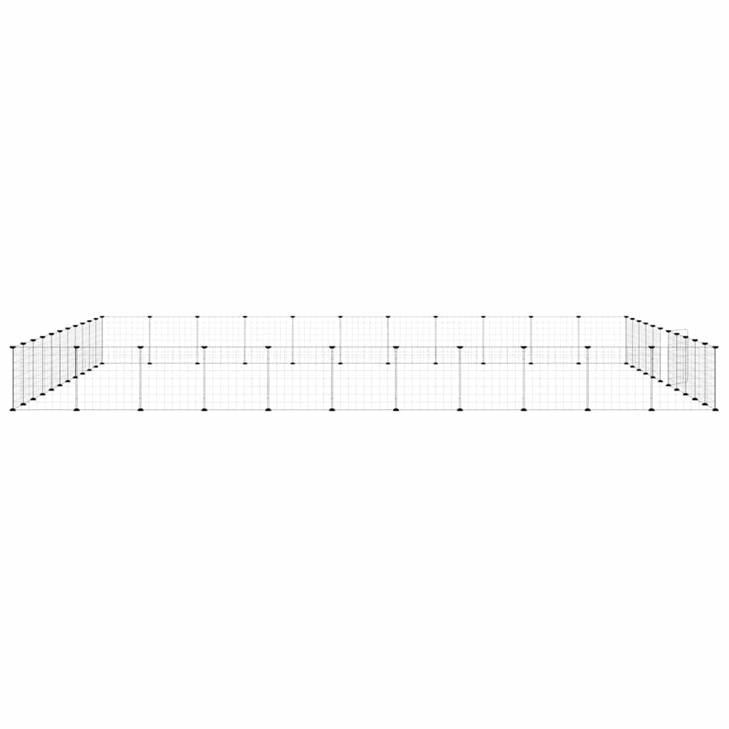 44-panels kæledyrsindhegning med låge 385x385x35 cm stål sort