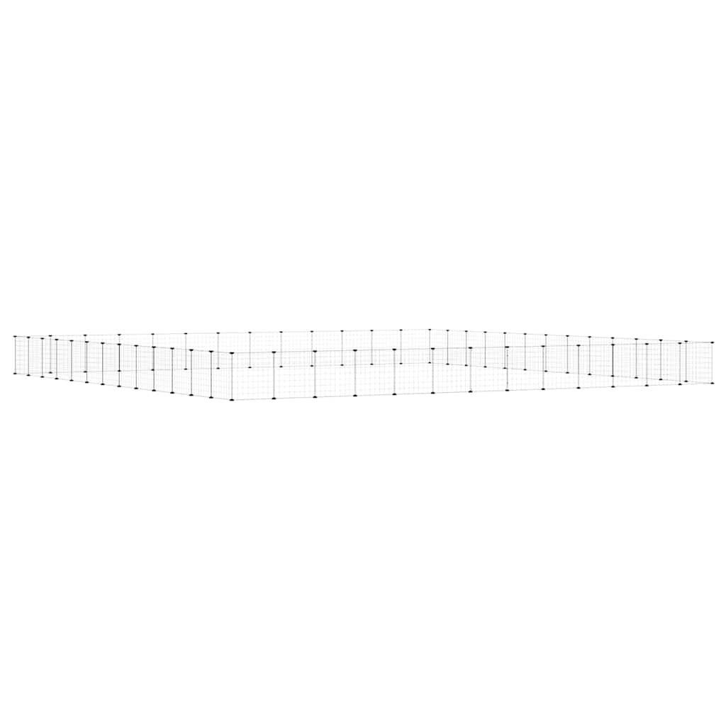 52-panels kæledyrsindhegning med låge 455x455x35 cm stål sort