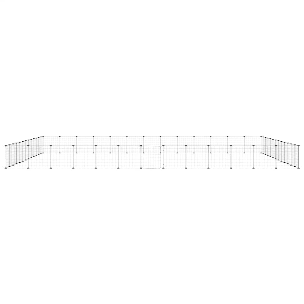 52-panels kæledyrsindhegning med låge 455x455x35 cm stål sort