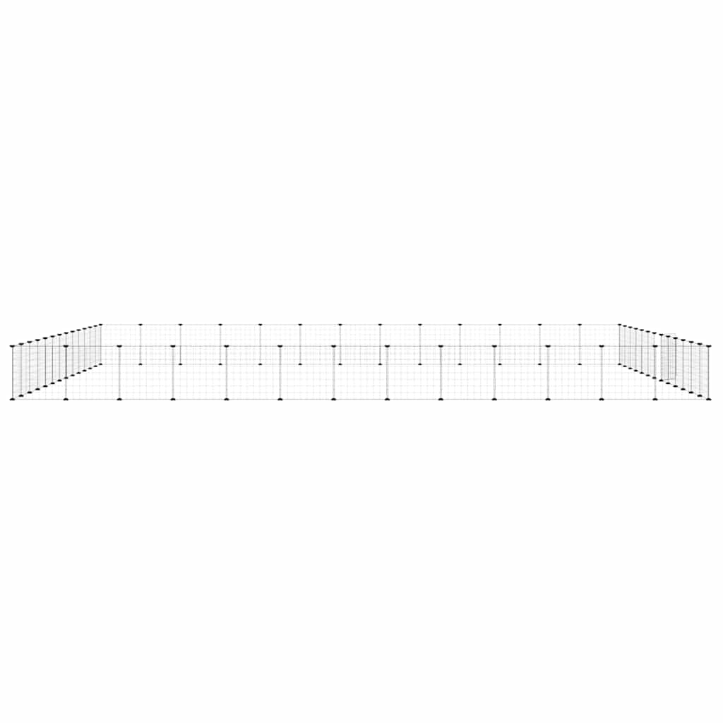52-panels kæledyrsindhegning med låge 455x455x35 cm stål sort