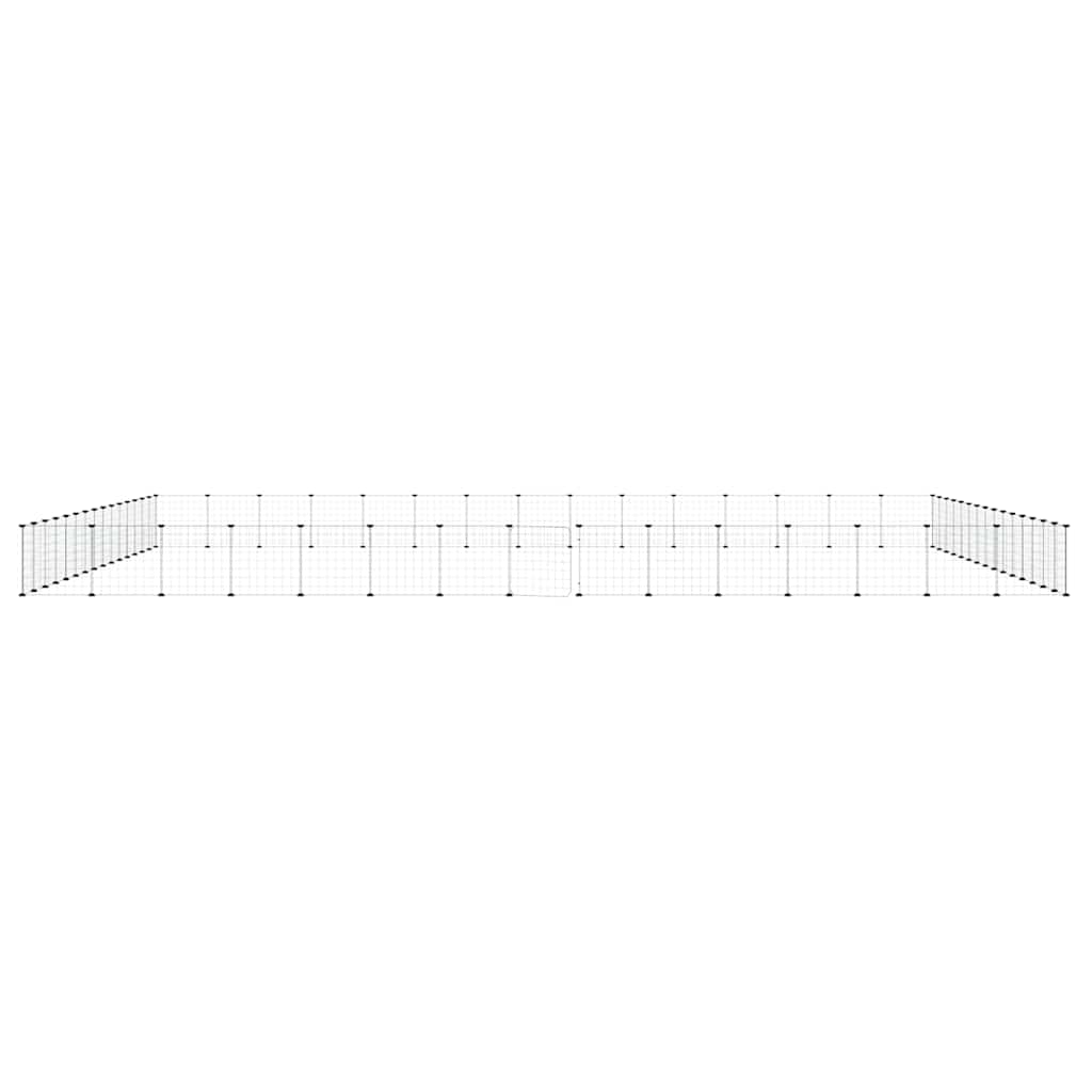 60-panels kæledyrsindhegning med låge 525x525x35 cm stål sort