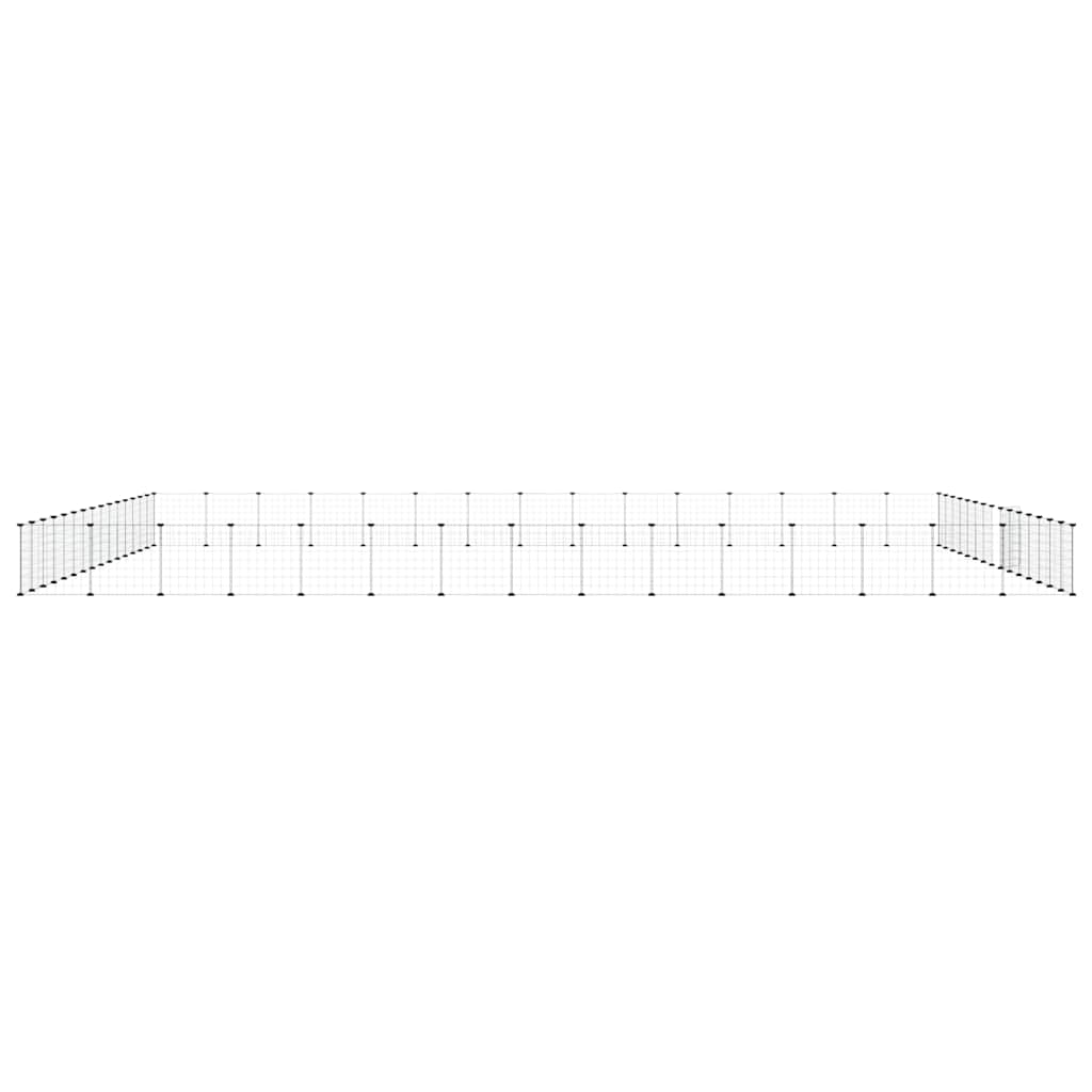 60-panels kæledyrsindhegning med låge 525x525x35 cm stål sort