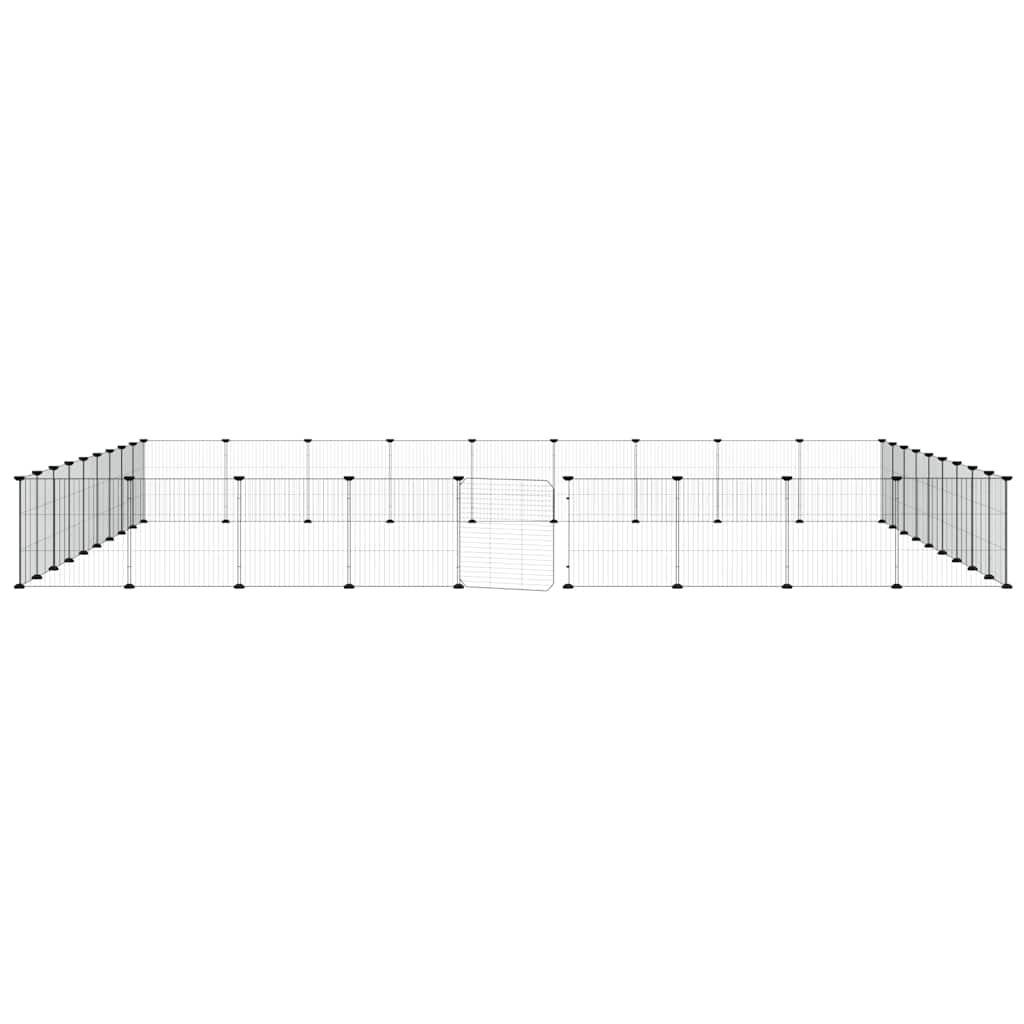 36-panels kæledyrsindhegning med låge 315x315x35 cm stål sort