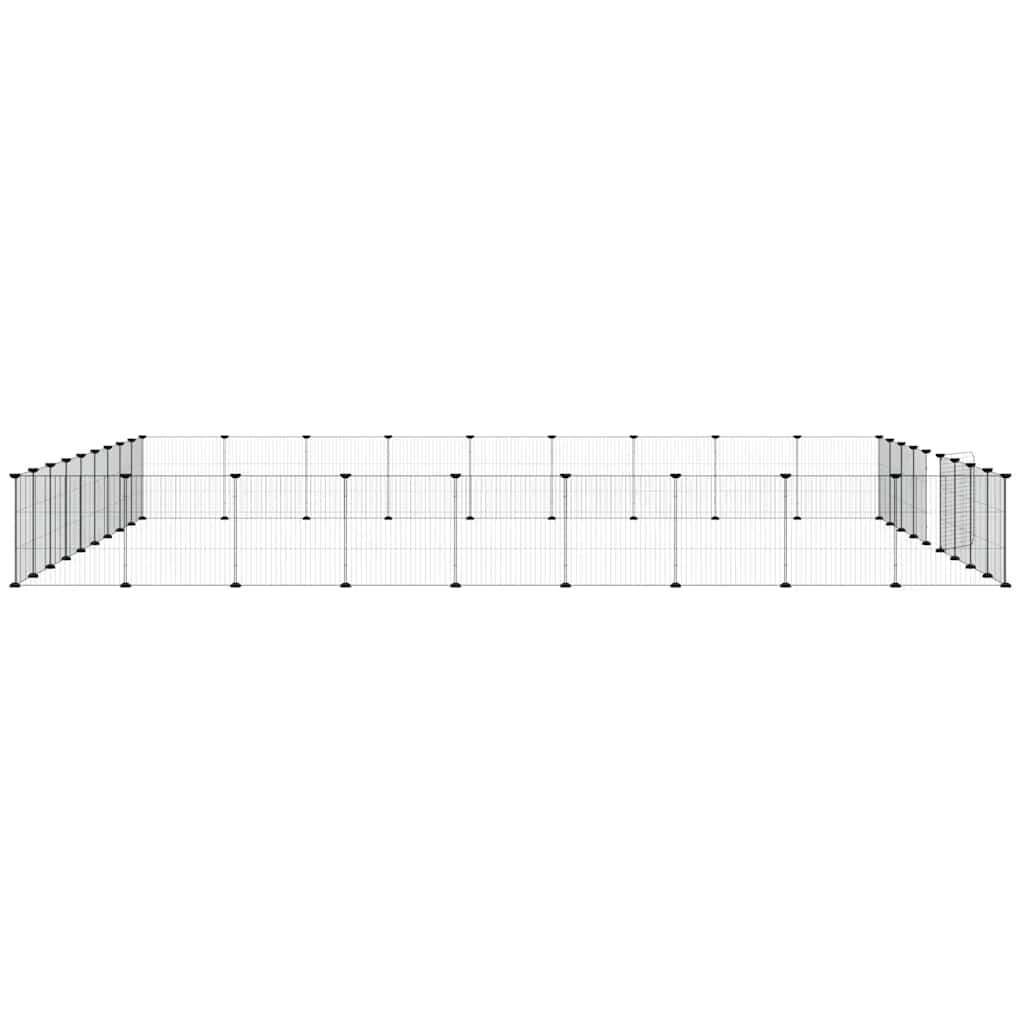 36-panels kæledyrsindhegning med låge 315x315x35 cm stål sort
