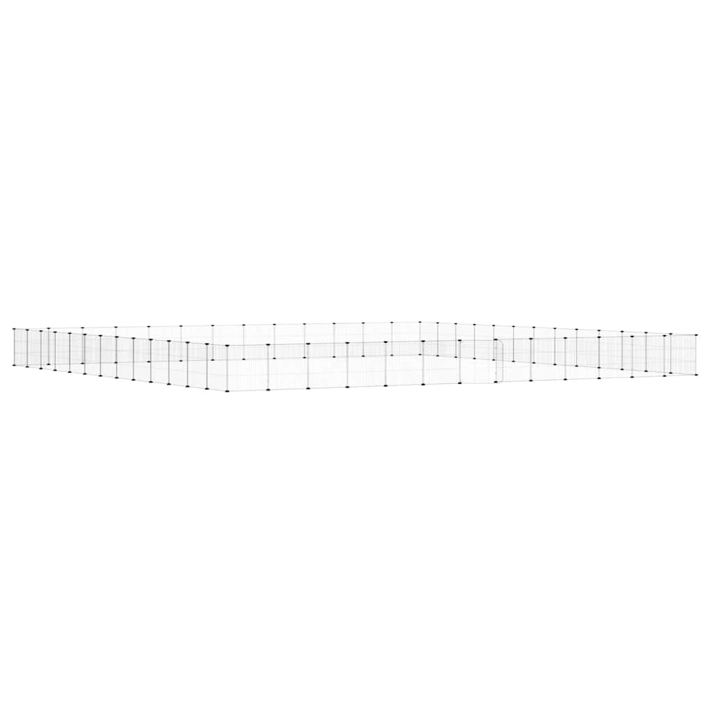 52-panels kæledyrsindhegning med låge 455x455x35 cm stål sort