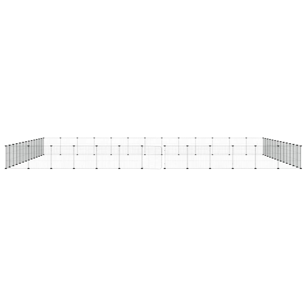 52-panels kæledyrsindhegning med låge 455x455x35 cm stål sort
