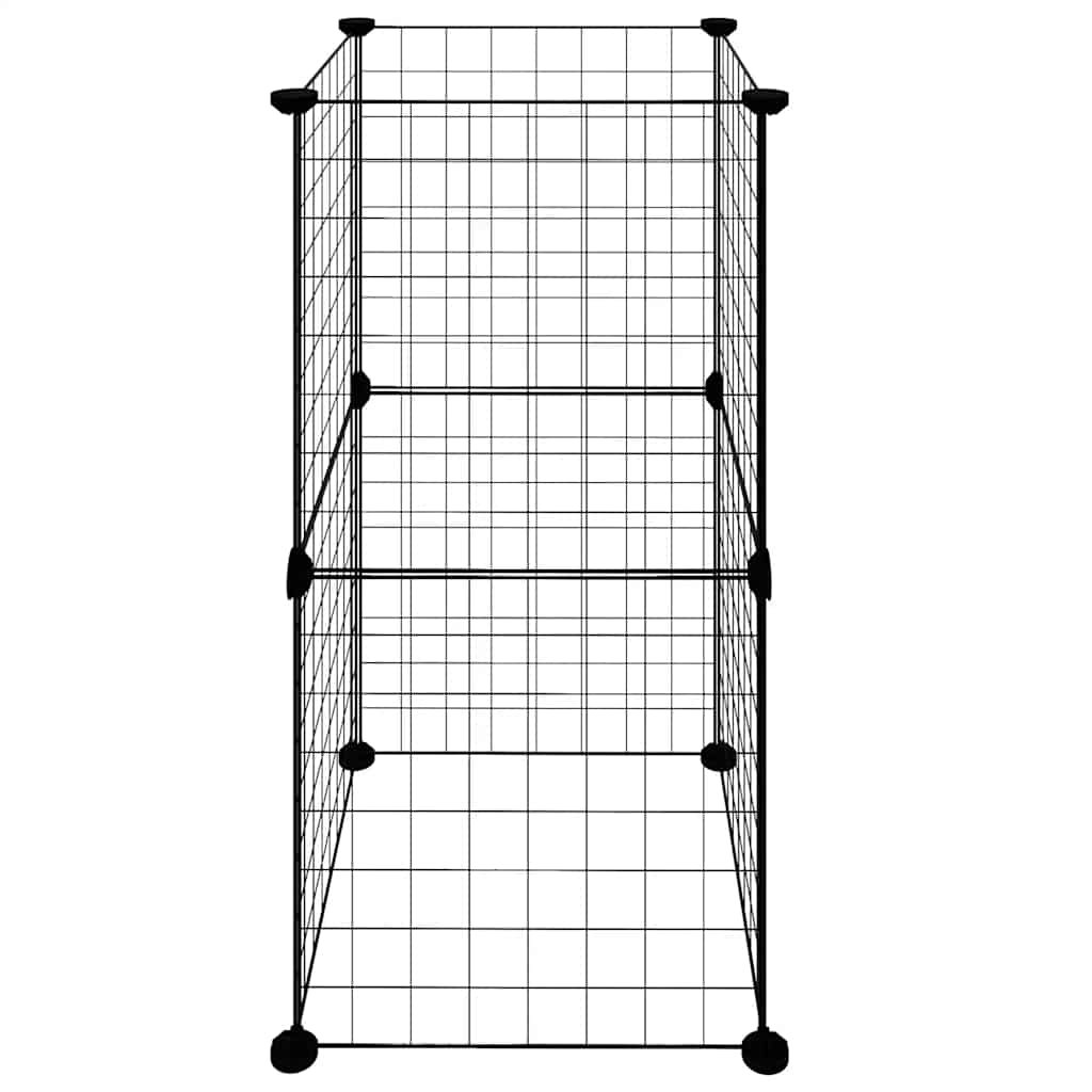 8-panels kæledyrsindhegning 35x35x70 cm stål sort