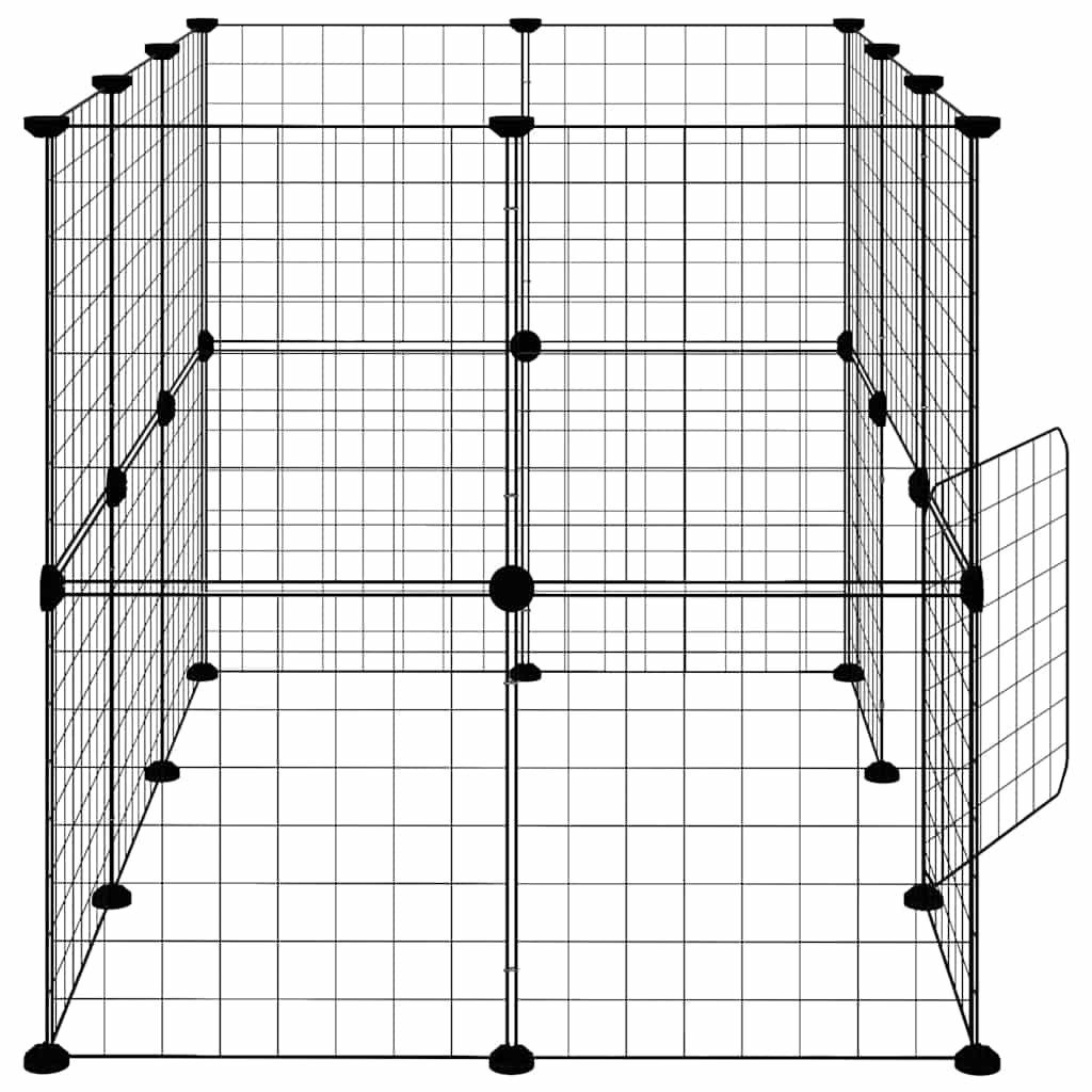20-panels kæledyrsindhegning med låge 105x70x70 cm stål sort