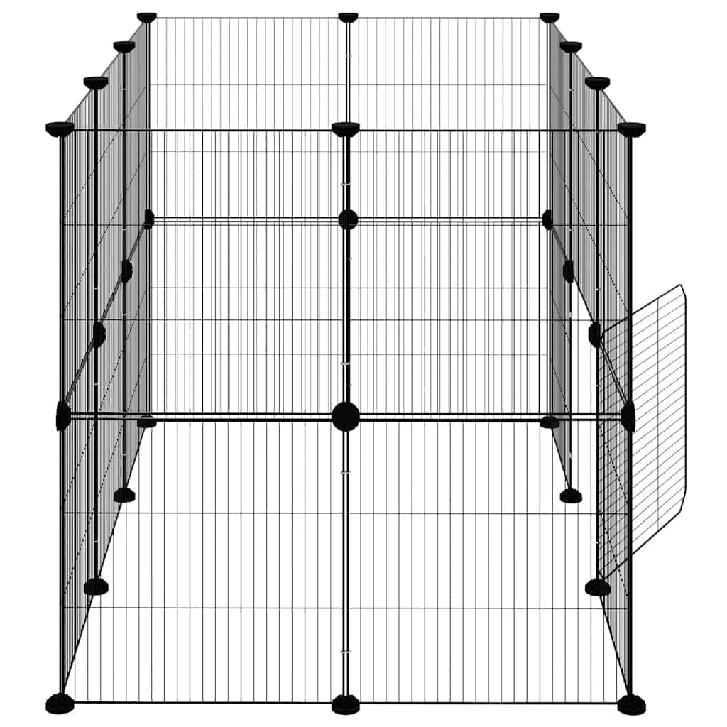 20-panels kæledyrsindhegning med låge 105x70x70 cm stål sort