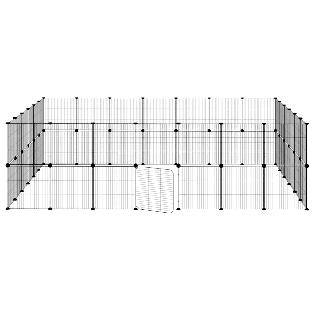 52-panels kæledyrsindhegning med låge 245x210x70 cm stål sort