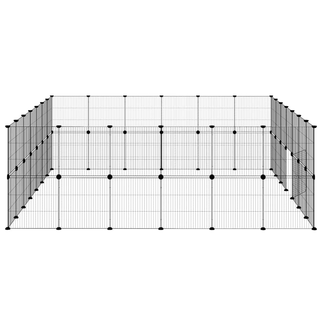 52-panels kæledyrsindhegning med låge 245x210x70 cm stål sort