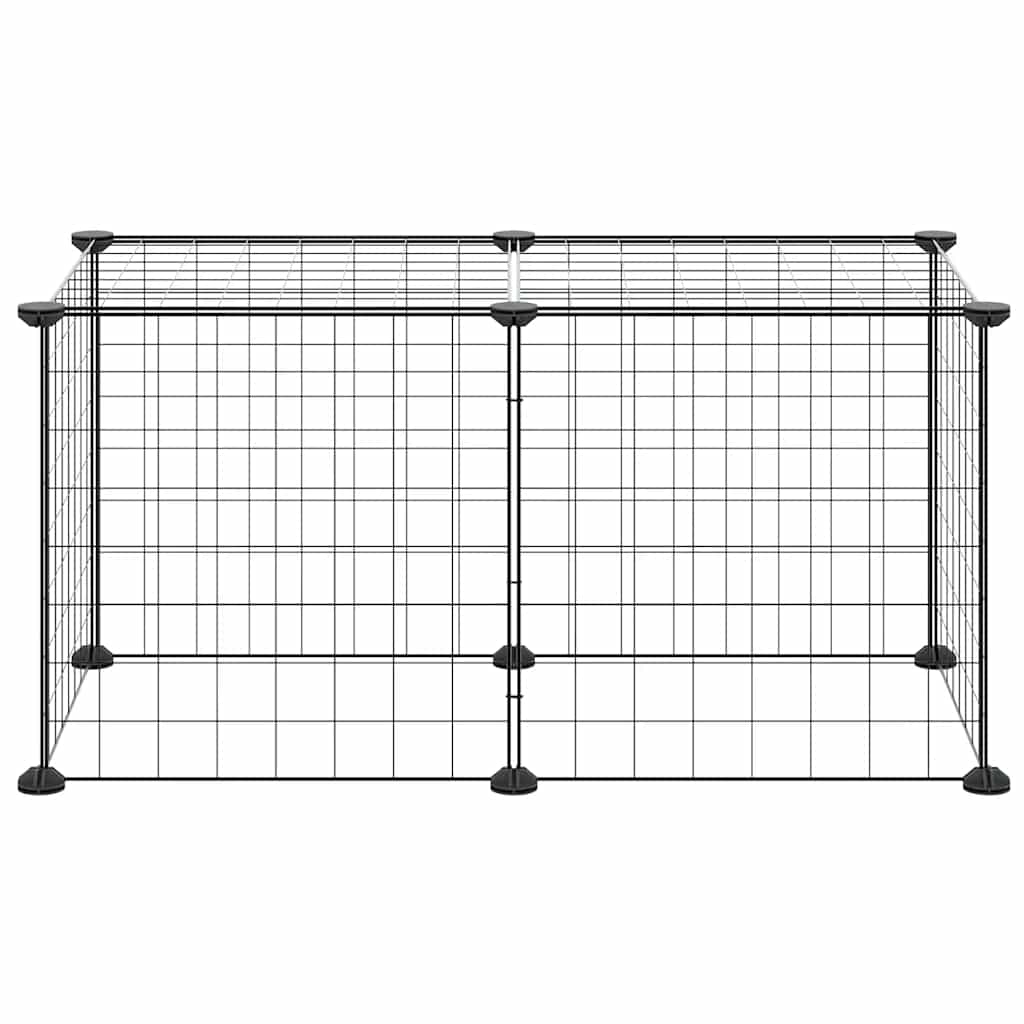 8-panels kæledyrsindhegning 70x35x35 cm stål sort