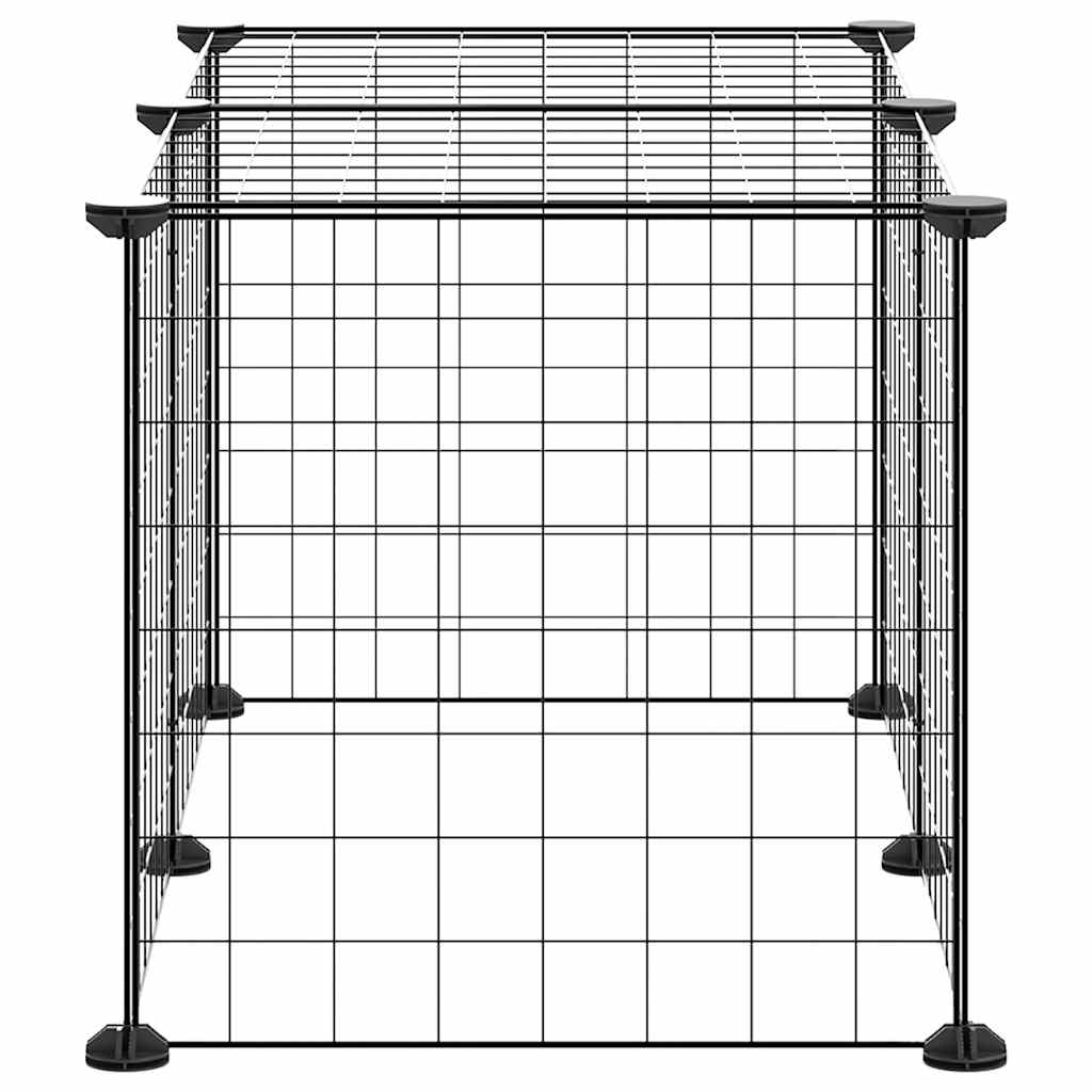 8-panels kæledyrsindhegning 70x35x35 cm stål sort