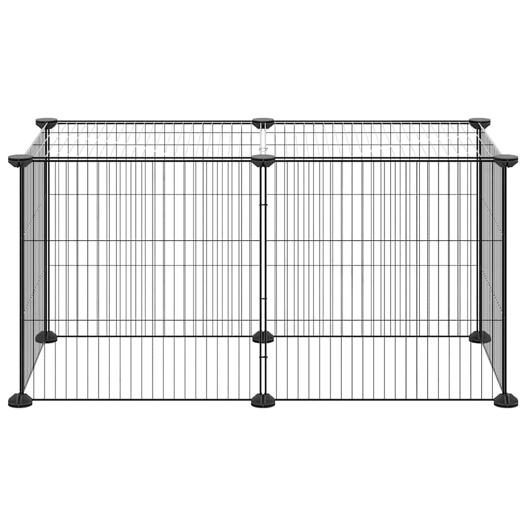 8-panels kæledyrsindhegning 70x35x35 cm stål sort
