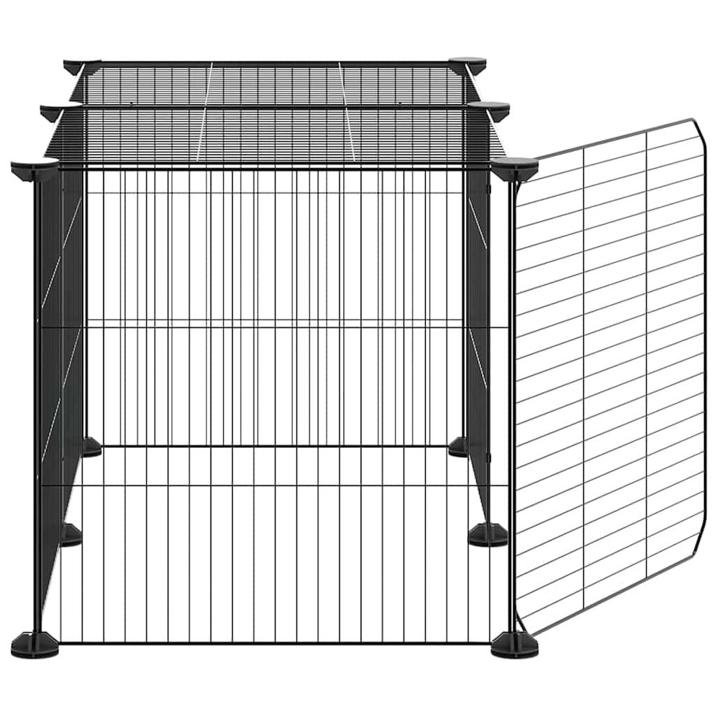 8-panels kæledyrsindhegning med låge 70x35x35 cm stål sort
