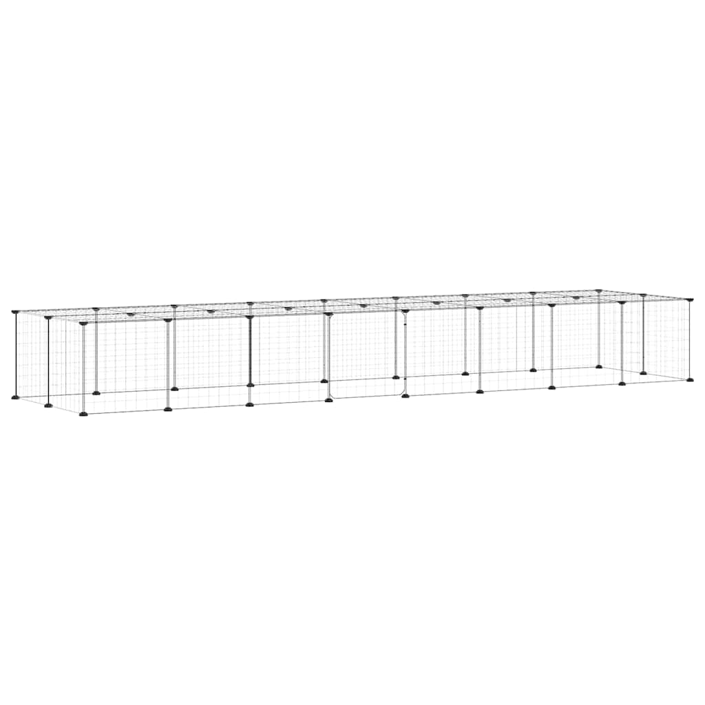36-panels kæledyrsindhegning med låge 280x70x35 cm stål sort