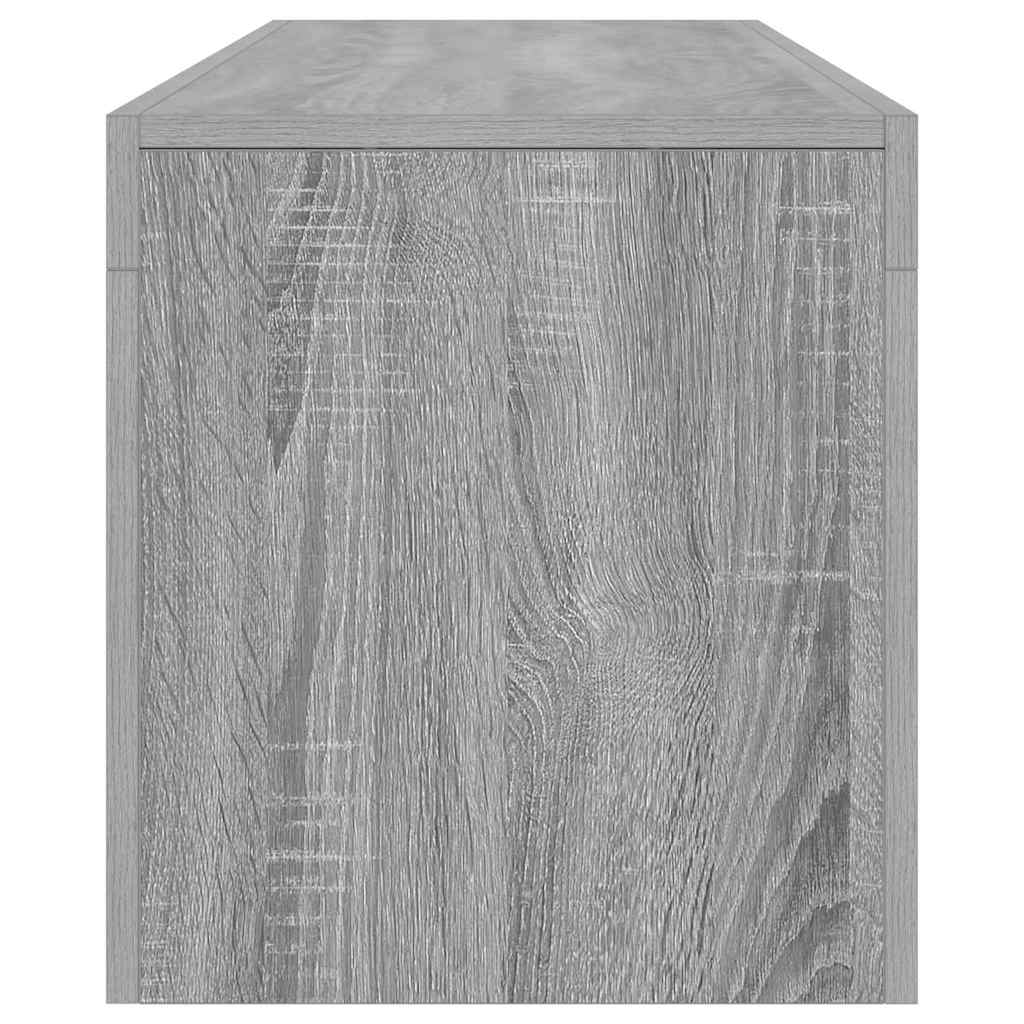 tv-bord med LED-lys 140x36,5x40 cm grå sonoma-eg