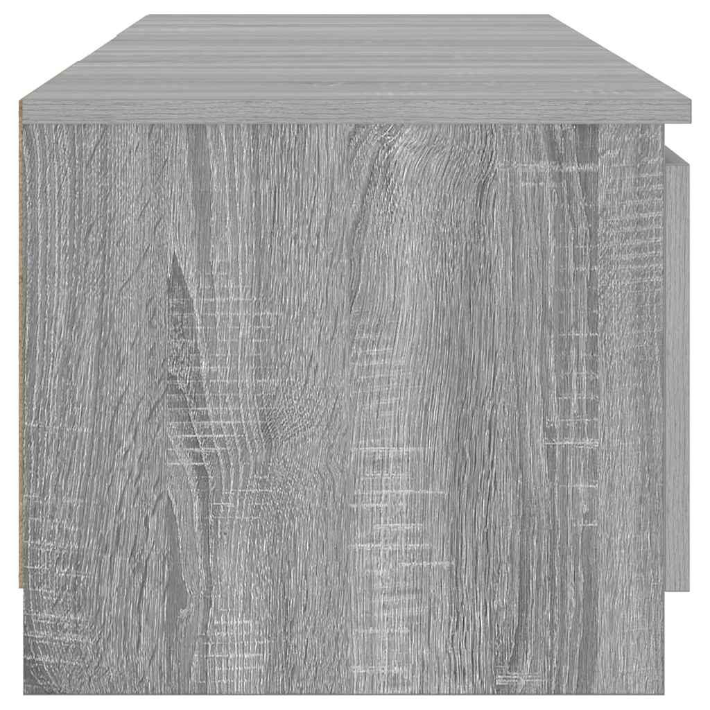 tv-bord med LED-lys 140x40x36 cm grå sonoma-eg