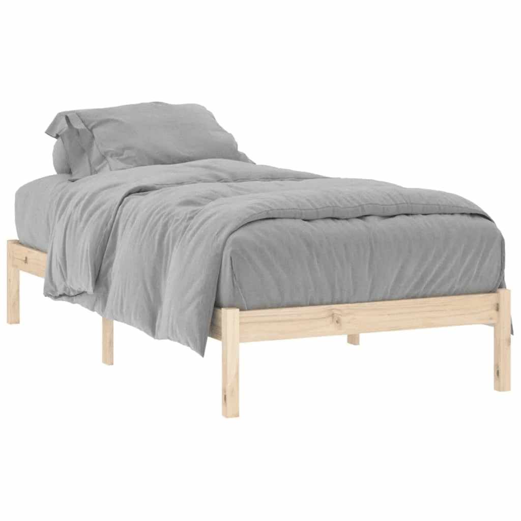 sengeramme uden madras 100x190 cm massivt fyrretræ