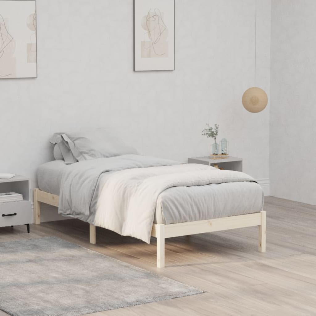sengeramme uden madras 100x190 cm massivt fyrretræ