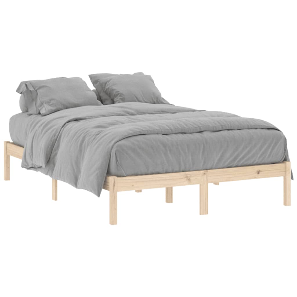 sengeramme uden madras 137x190 cm massivt fyrretræ