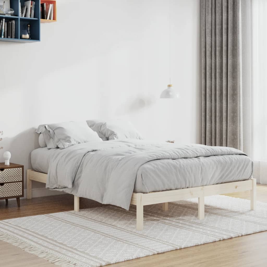 sengeramme uden madras 137x190 cm massivt fyrretræ