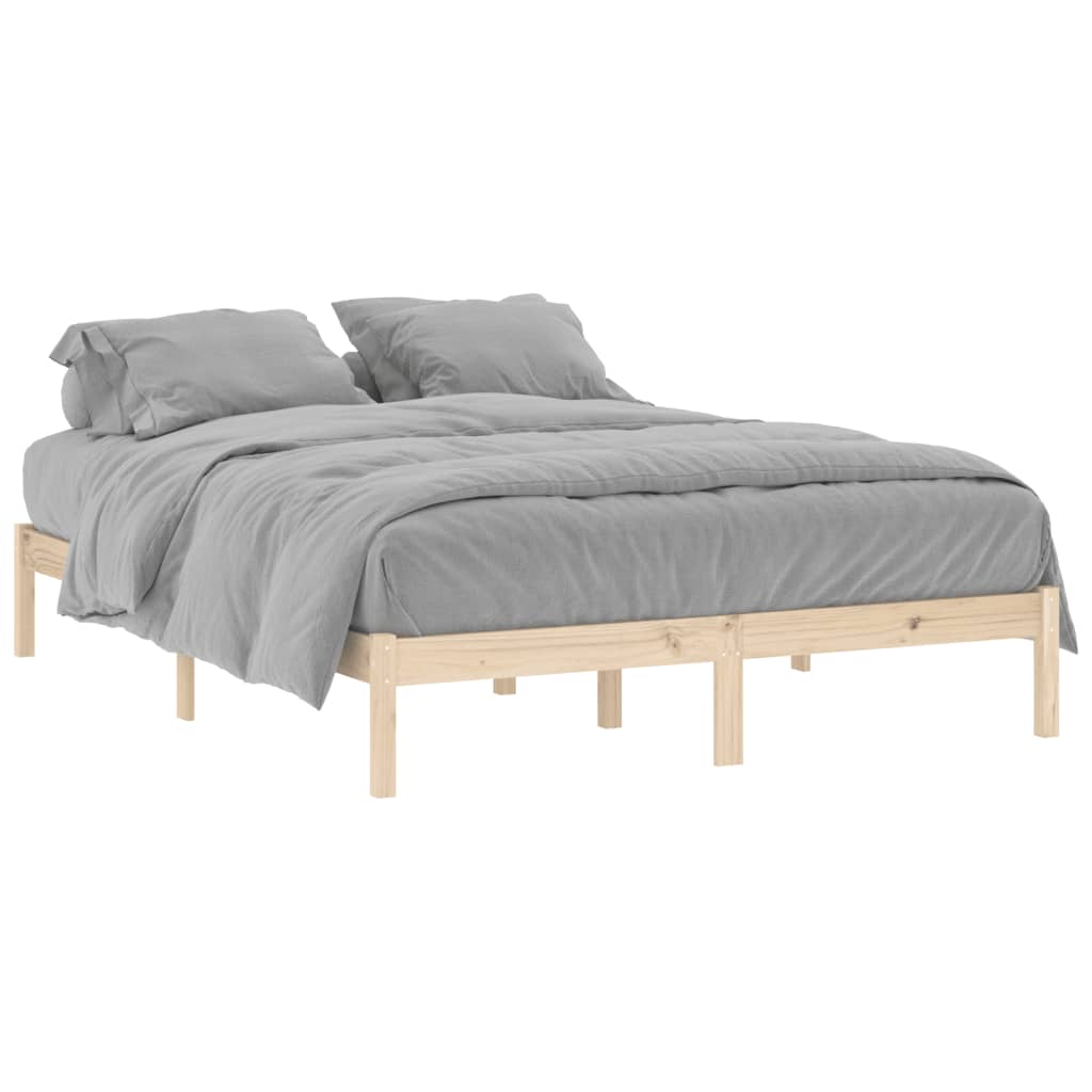 sengeramme uden madras 152x203 cm massivt fyrretræ