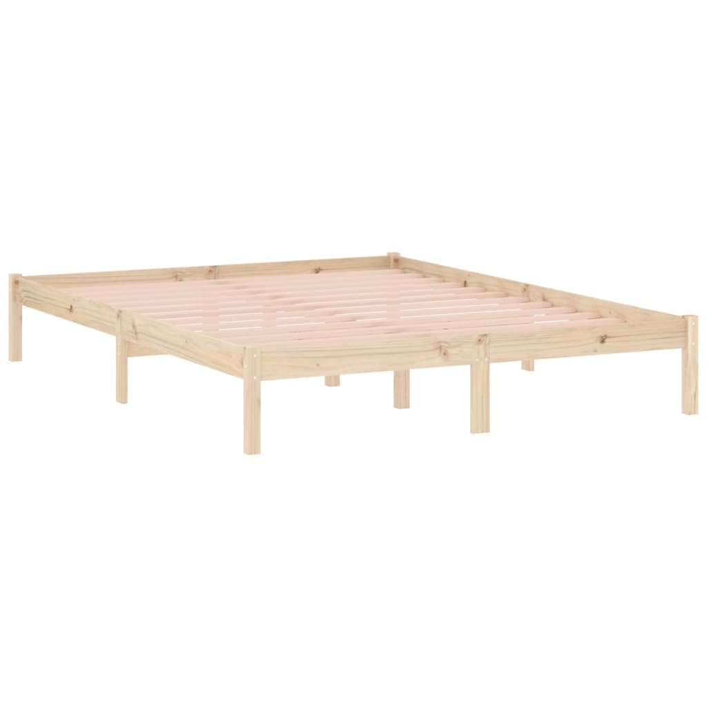 sengeramme uden madras 152x203 cm massivt fyrretræ
