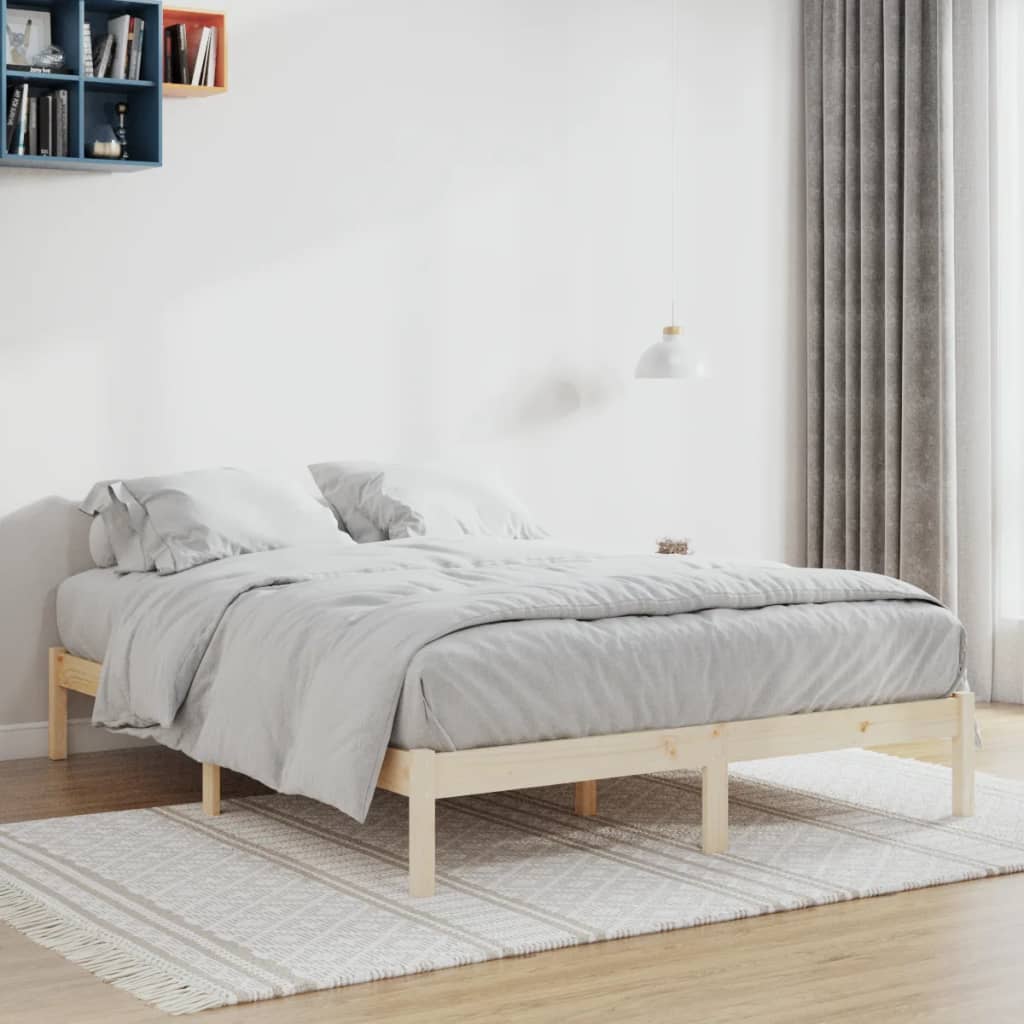 sengeramme uden madras 152x203 cm massivt fyrretræ