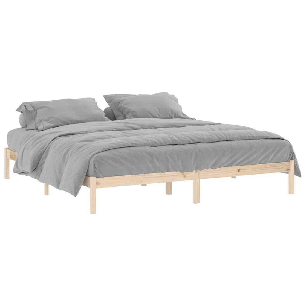 sengeramme uden madras 193x203 cm massivt fyrretræ