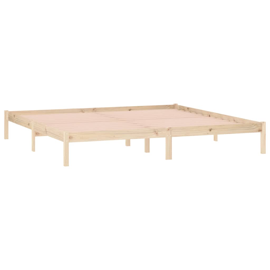 sengeramme uden madras 193x203 cm massivt fyrretræ