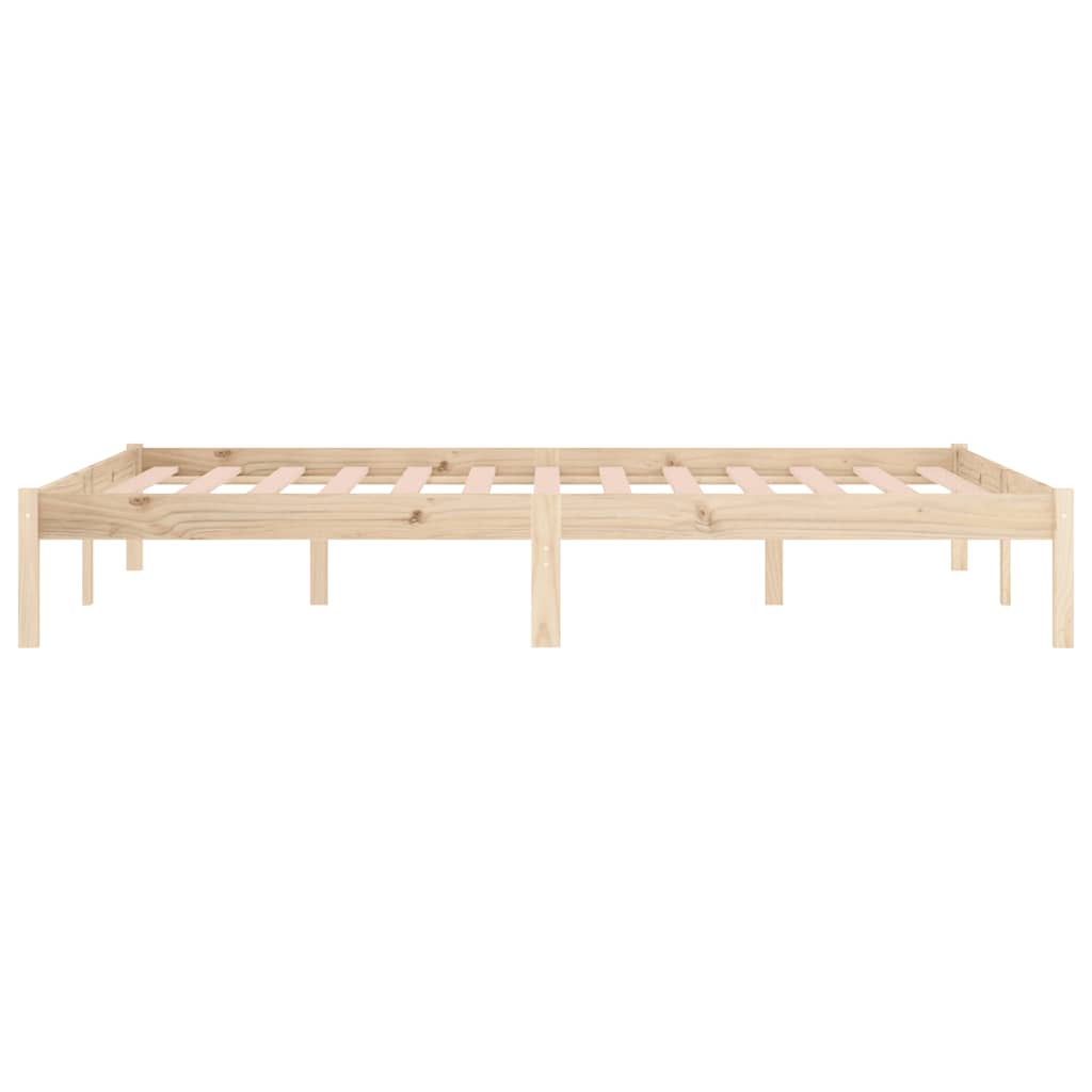sengeramme uden madras 193x203 cm massivt fyrretræ