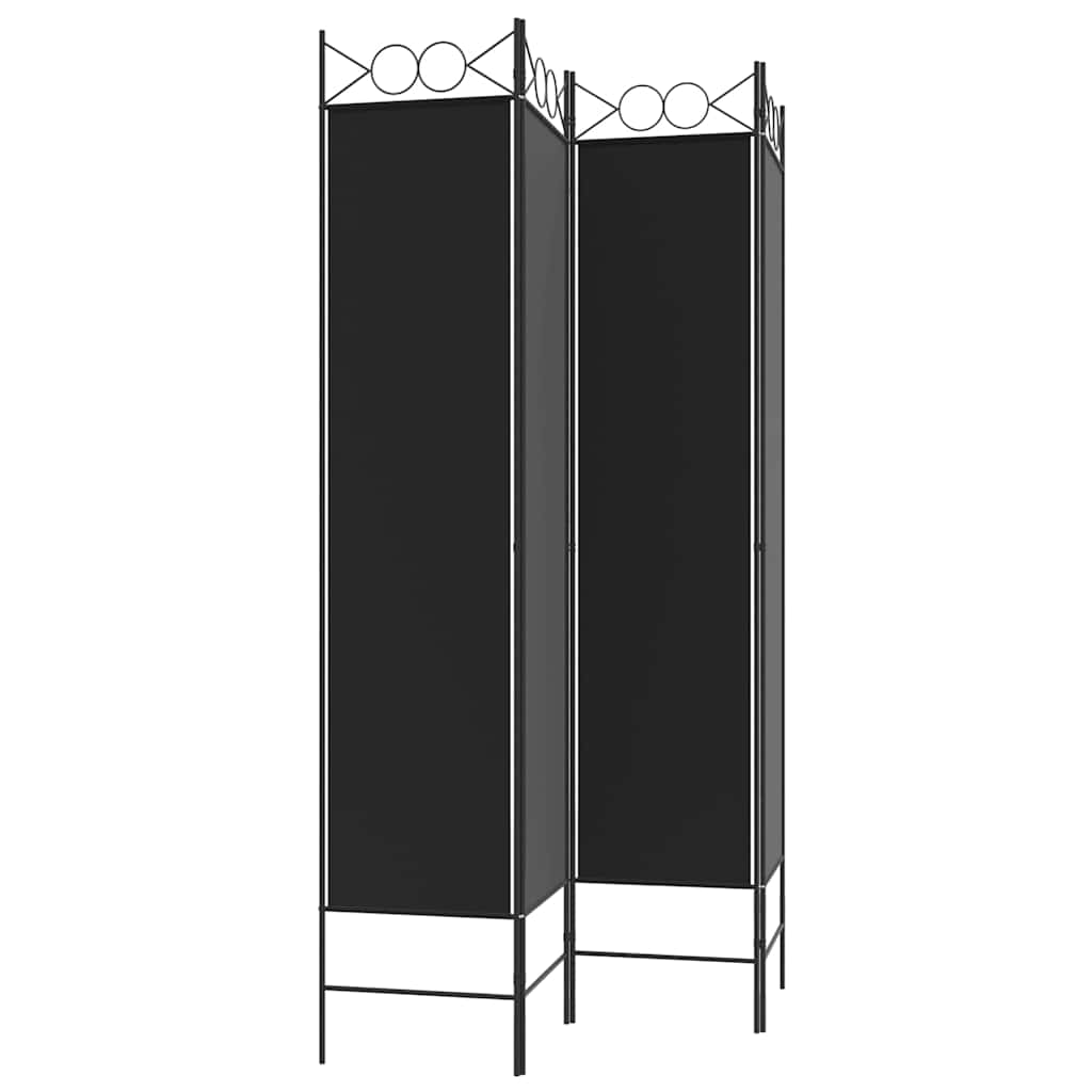 4-panels rumdeler 160x200 cm stof sort