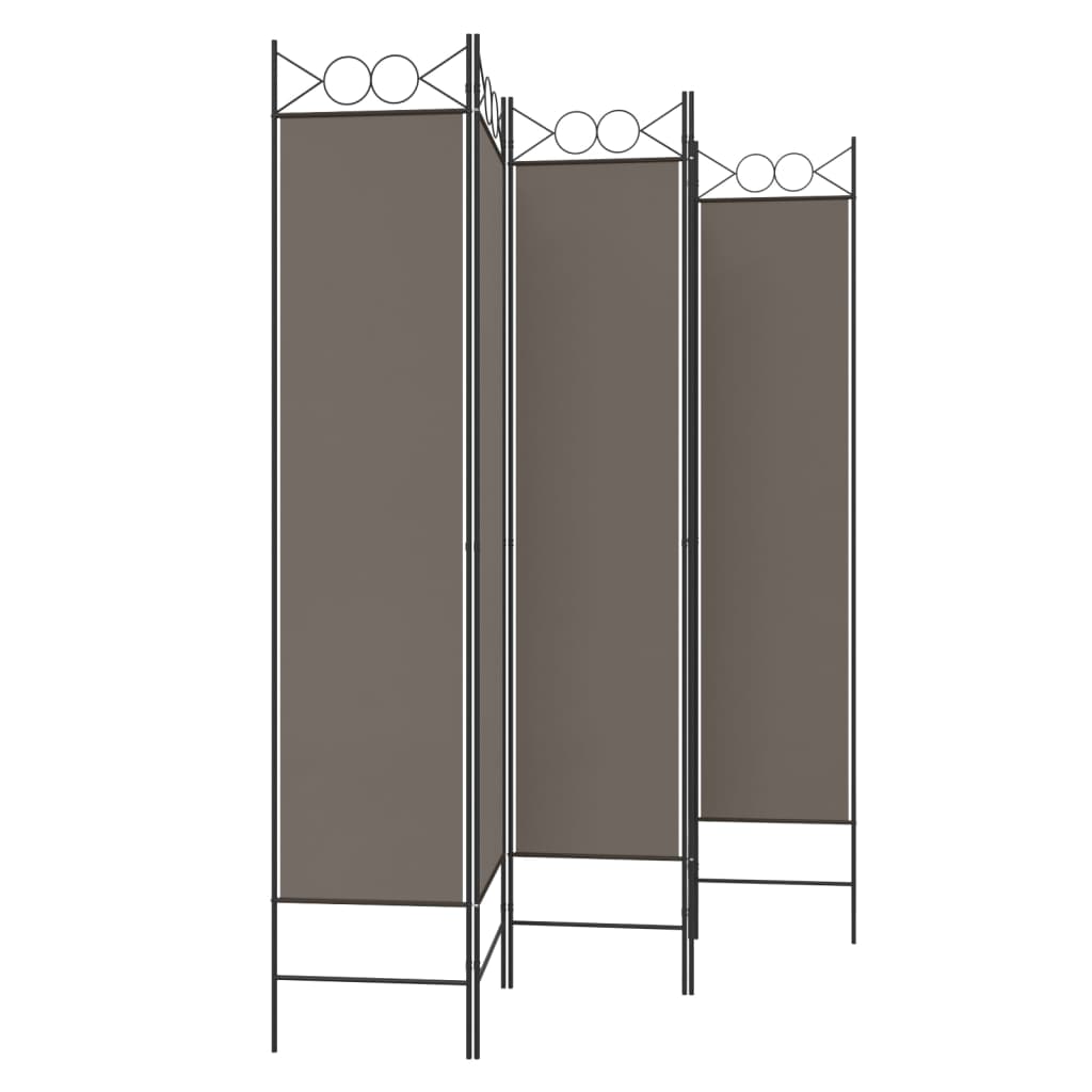 5-panels rumdeler 200x200 cm stof antracitgrå